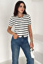Women's Striped Button Detail Blouse – Line Touch - 2