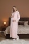 New Season Pink Shawl Collar Full Length Floral Pattern Short Sleeve 100% Cotton Maternity Nightgown Set - 4