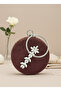 Brown Round Luxury Suede Crystal Stone Women's Evening Dress Bag Wedding Engagement Graduation - 3
