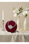 Burgundy Silver Round Luxury Suede Crystal Stone Women's Evening Dress Bag Wedding Engagement Graduation - 2