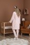 New Season Pink Shawl Collar Floral Patterned Short Sleeve 100% Cotton Maternity Pajama Set - 3