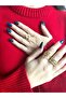 Gold Black Glitter Double Star Ring - 4