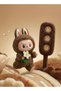 Labubu Doll Keychain for Kids, Colorful Plush Toy Shining Eye, Cute Gift Cartoon Display Figures - 2