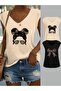 Women's 2 Piece Mix Printed V-Neck Sleeveless Oversized Salas Boyfriend T-Shirt Set