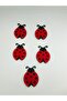 5 Pieces Felt Motif Ladybug, 5X3 cm Felt Ornament, Felt Embroidery, Decoration