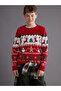 Crew Neck New Year Themed Boys' Knitwear Sweater