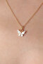 Gold White Color Butterfly Figure Women's Necklace - 2
