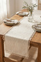 Monika |   Tasseled Vintage Runner Square Patterned Buldan Cloth Raw Cotton Woven 40X150 cm - 7