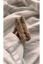Women's Black Plush Furry Oversized Clasp Buckle - Soft Textured Winter Hair Accessory - 2
