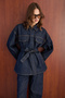 Belted Pocketed Denim Suit 32-8000 - 8