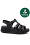 Virrig Genuine Leather Comfort Orthopedic Women's Sandals Black