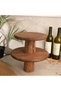 Set of 2 Natural Wooden Cake Stand, Wooden Footed Cake Stand, Serving Tray, Cheese Board 28 cm and 23 cm - 5
