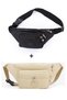 Yuppy Club Crinkle Crossbody Waist Shoulder and Sports Bag (Black and Beige)