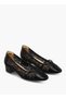 Women Lace Detail Block Heel Shoes - 2