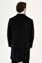 Striped Slim Fit Wide Collar Double-Breasted Velvet Men's Coat Black - 21336.25K - 7