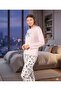 Women's Long Sleeve Crew Neck Floral Print Thermal Pajama Set - 2