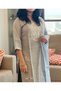 Premium grey roman silk 3pc kurti set / salwar suit with floral embroideries for women - 3