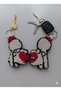 2-Piece Lover and Couple Keychain Punch-Embroidered Heart Keychain Valentine's Day Gift - 3