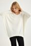 V-Neck Shoulders Floral Embroidered Knitwear