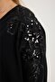 V-Neck Shoulders Floral Embroidered Knitwear - 4