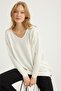 V-Neck Shoulders Floral Embroidered Knitwear - 4