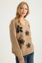 V-Neck Floral Embroidered Knitwear - 3