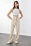 Lussi Women's Lycra Cirt Closure Open Palazzo Pants Cream