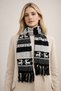 Deer Detail Winter Scarf - Women's Soft Textured
