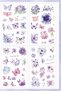 4 Sheets 60 Pcs Transparent Purple Flower Sticker for Bullet Journal Scrapbook Laptop Agenda Planner - 2