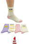 Girl's 4 Pairs Cotton Patterned Socks Set - Smiling Face Daisy and Striped Colorful Socks - 2