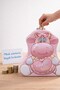 Money Saving Lockable Metal Piggy Bank for Kids Cute Animal Cow Figured Coin Bank Gift Pink - 2