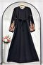 Women's Sleeve Tulle Embroidery Detailed Dress -04500