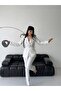Women's Gold Button Detailed Blazer Jacket Pants Suit - 2