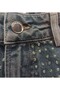 Women's Anthracite Gray Stone Embroidered High Waist W Wide Leg Jean Pants 100% Cotton - 5