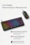 لوحة مفاتيح ألعاب ميكانيكية سلكية DUO 2 في 1 وماوس RGB - 82 مفتاحًا، إضاءة خلفية بألوان قوس قزح - 3