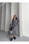Women's Half Fishing Zipper Long Knit Dress