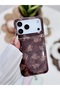 iPhone 17 Promax Compatible Shine Brown Flower Color Changing Shiny Design Silicone Case - 2