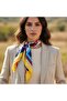Blooming Flowers in Squares Satin Scarf 70X70 cm - 2