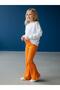 Girl's Cotton Corded Fabric Elastic Waist Flared Sweatpants - 7