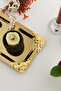 Molisi Gold Gold Ornament Detailed Boat Shape Coffee Presentation Tray Serving Tea Tray Decorative Tray - 3