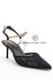 Heeled Evening Dress Shoes Thin Heel Pointed Toe Women's Shoes Black Heel Shoes Stiletto Shoes - 2