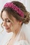 Crystal Stone Floral Bridal Crown Henna and Engagement Hair Accessory-Fuchsia