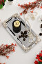 Molisi Silver Silver Ornament Detailed Boat-Shaped Coffee Presentation Tray Serving Tea Tray Decorative Tray - 6