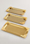 Molisi Gold 3-Piece Gold Ornament Detailed Boat-Shaped Coffee Presentation Tray Serving Tea Tray Decorative Tray - 3