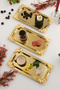Molisi Gold 3-Piece Gold Ornament Detailed Boat-Shaped Coffee Presentation Tray Serving Tea Tray Decorative Tray - 6