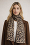 Leopard Scarf Angora Wool Shawl - Women's Soft Textured - 2