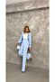 Women's Satin Collar Detail Blazer Suit - 4