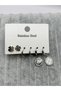 Steel Silver Color Clover Multiple Earrings