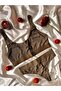 Corded Fabric Khaki Green Sports Bra Set - 3