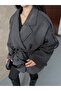 Short Oversized Premium Soft Textured Trend Cape Cashmere Coat - 6